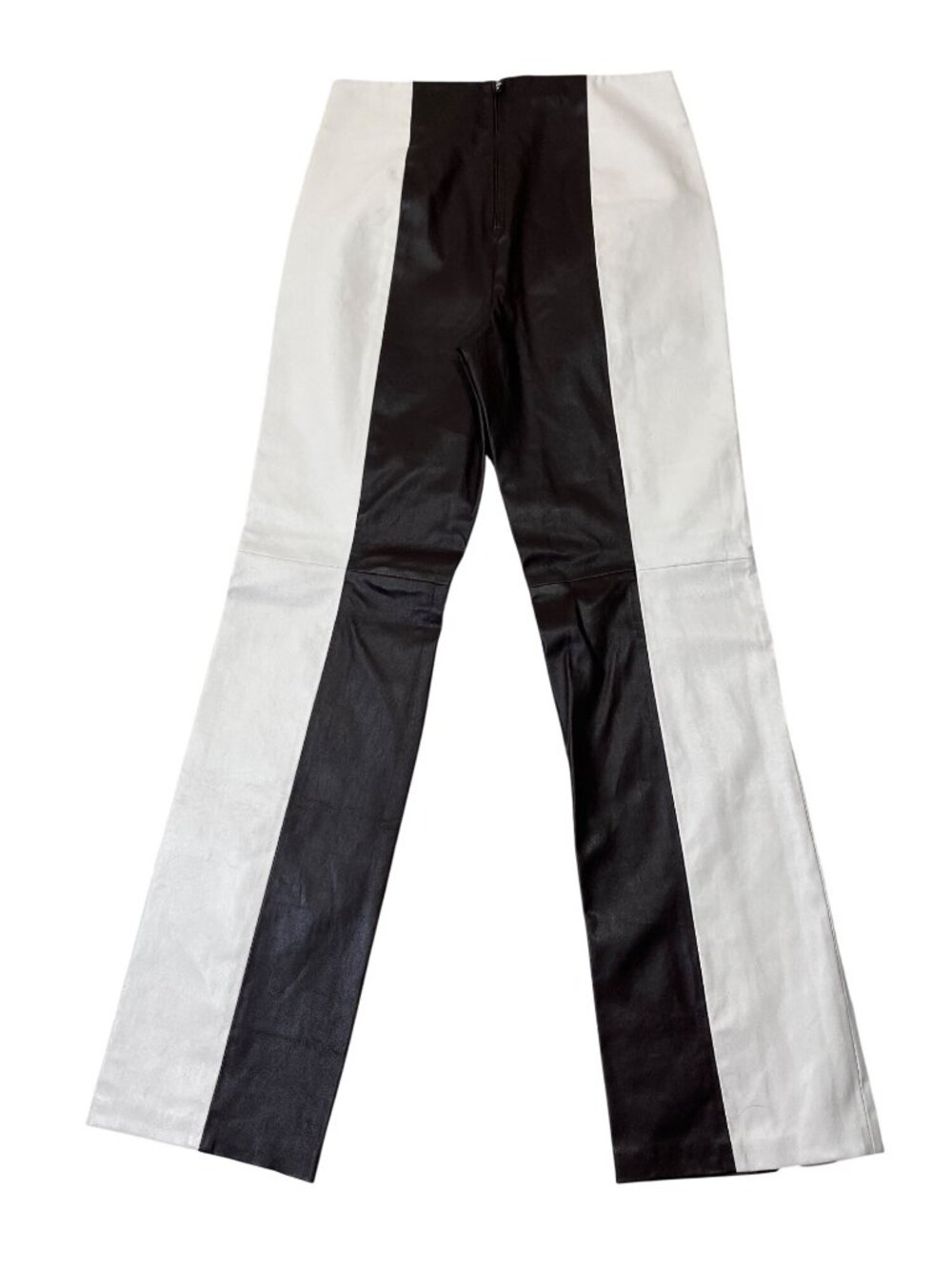 LAcademie Womens Size L The Hanriette Leather Pant Brown Cream Two-Tone - Picture 2 of 10